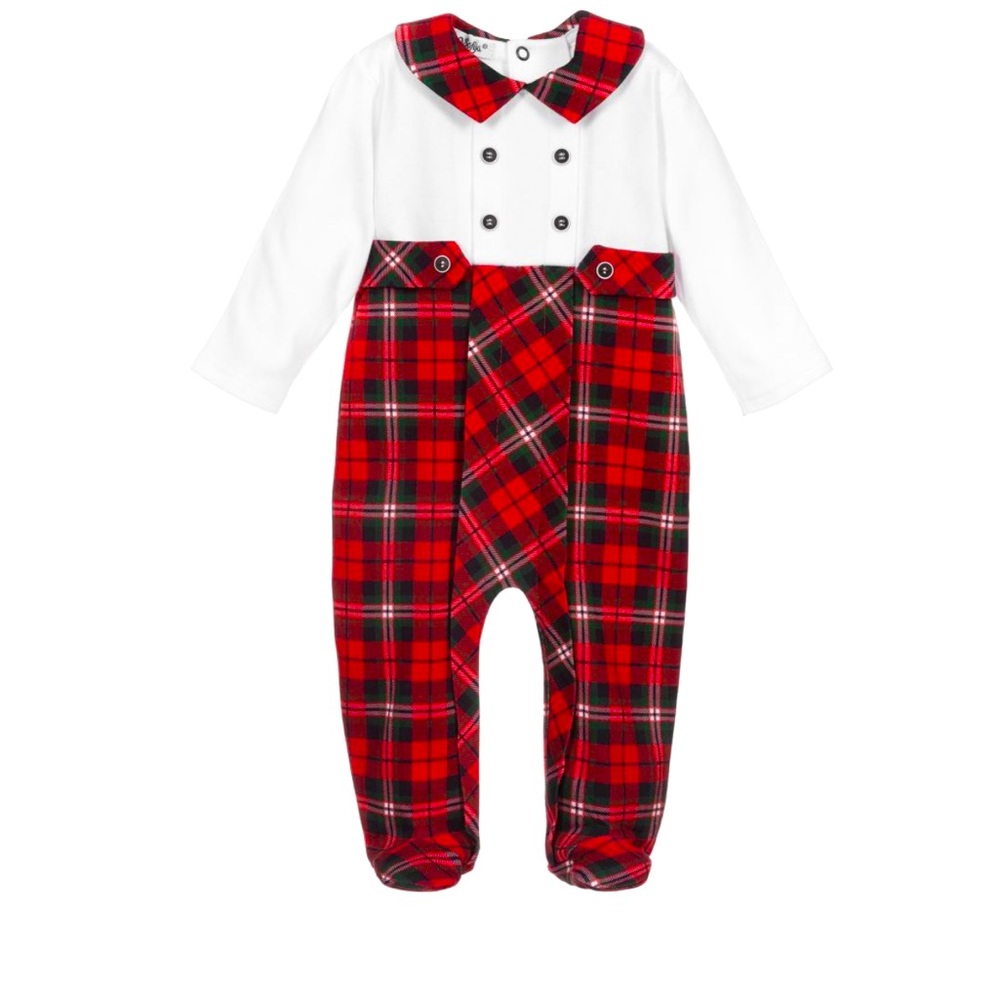 Sofija unisex cotton red baby tartan